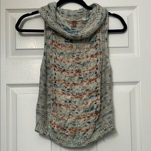 Pilcro Multicolor Knit Sleeveless Cowl Neck Sweater
